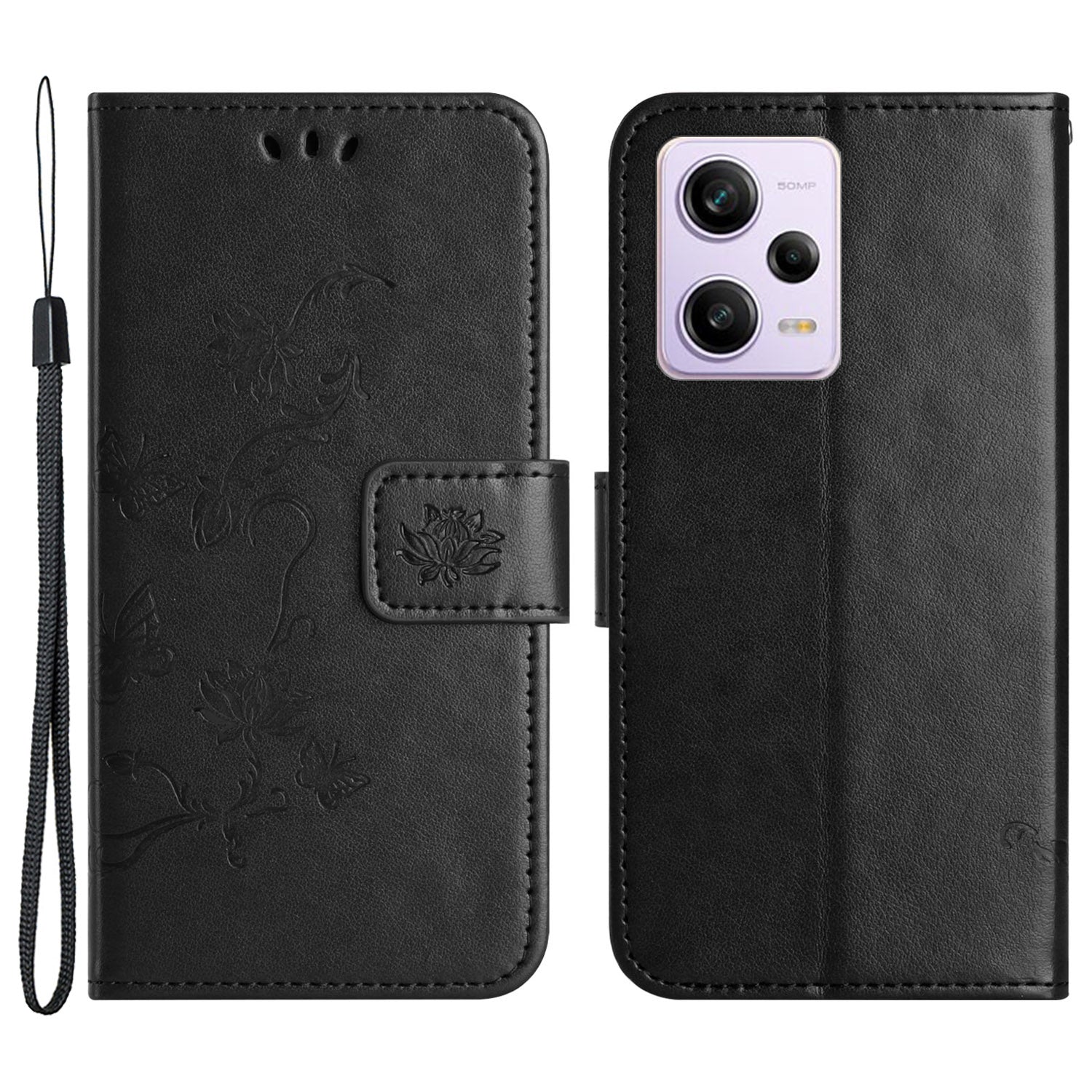 PU Leather Phone Cover For Xiaomi Redmi Note 12 Pro 5G Imprinted Butterfly Flower Pattern Stand Wallet Phone Case with Strap PU Leather Phone Cover For Xiaomi Redmi Note 12 Pro 5G Imprinted Butterfly Flower Pattern Stand Wallet Phone Case with Strap